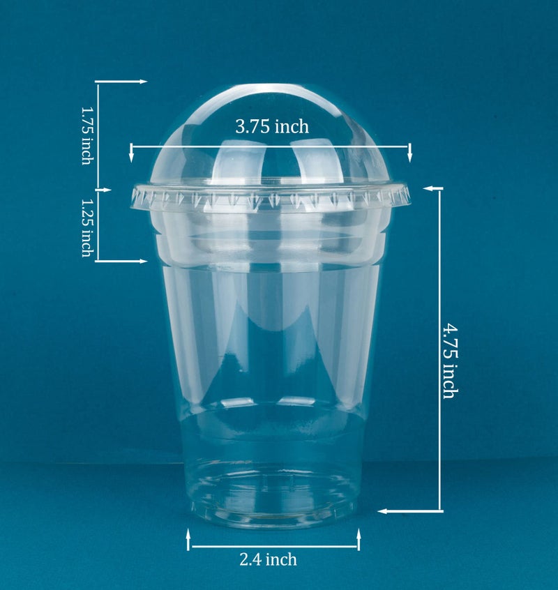 Golden Apple Cup series, 16oz Clear Plastic cups +4oz insert with Dome lids No hole 50sets, ï¼ˆ50cups +50insert + 50 Dome lidsï¼‰ - Image 3